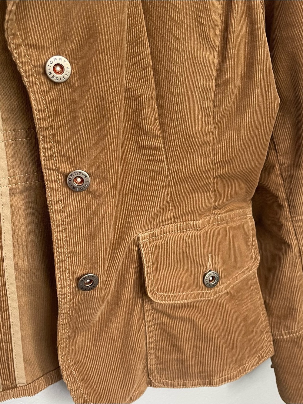 Tommy Hilfiger Stretch Corduroy Blazer Jacket Camel Brown Utility XL - Picture 4 of 10